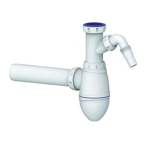 Сифон для умывальника Unicorn А510V, 40х40 прямой отвод, 1 1/2'' х40 с отводом для стиральной машины преходник 40х32 купить в Казани | "Проконсим"