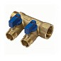 Коллектор латунный DN 20 2 выхода G 1/2'' с шаровыми кранами синяя ручка плоское присоединение отвода SGL купить в Казани | "Проконсим"