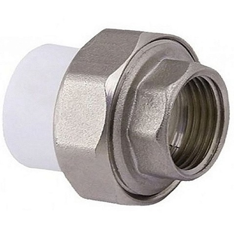 Муфта комбинированная ПП 32-1/2'' PN 25 разъёмная с внутренней резьбой белая PlasticPro купить в Казани | "Проконсим"
