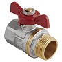 Кран латунный шаровой MVI AquaHit BV.314.04 DN 15 PN 25 бабочка муфта-штуцер полнопроходной никелированный купить в Казани | "Проконсим"