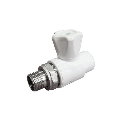Кран шаровой для радиатора ПП 20-1/2'' PN 25 прямой с американкой белый VALFEX  купить в Казани | "Проконсим"