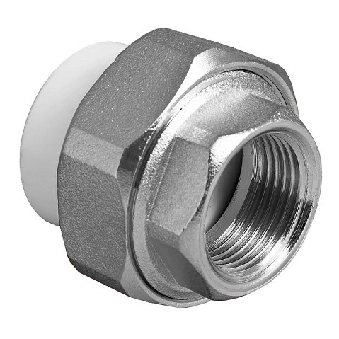 Муфта комбинированная ПП 50-1 1/2'' PN 25 разъёмная с внутренней резьбой белая VALFEX  купить в Казани | "Проконсим"