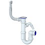 Сифон для мойки Unicorn Y441V 1 1/2'' х40 без отвода круглый перелив с отводом для стиральной машины