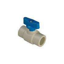 Краны шаровые ПП DN 20-25 PN 25 полупроходные серые с синей ручкой Valfex купить в Казани | "Проконсим"