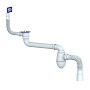 Сифон для умывальника Unicorn АС22 40х50 гибкий отвод 1 1/2'' х40 чаша из нержавеющей стали прямоугольный перелив со смещением