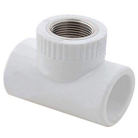 Тройник комбинированный ПП 20-1/2'' PN 25 с наружной резьбой белый РТП 10753 купить в Казани | "Проконсим"