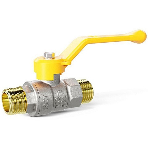 Кран латунный шаровой LD Pride GAS DN15 PN 40 никелированный рычаг штуцер-штуцер купить в Казани | "Проконсим"