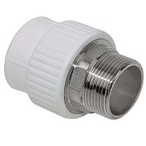 Муфты ПП DN 32-110 PN 25 комбинированные под ключ с наружной резьбой белые Valfex купить в Казани | "Проконсим"