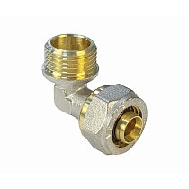 Угольники латунные для PEX труб DN 16-32 PN 10 обжимные никелированные с наружной резьбой Valfex VF.353.N купить в Казани | "Проконсим"