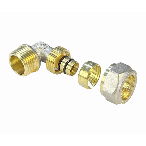 Угольник латунный для PEX труб 16-1/2'' PN 10 обжимной никелированный Valfex VF.352.N  купить в Казани | "Проконсим"