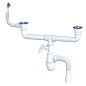 сифон для двойной мойки Unicorn В741V, 40х50 гибкий отвод, 1 1/2'' х40 с отводом для стиральной машины, круглый перелив купить в Казани | "Проконсим"