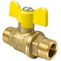 Краны латунные шаровые газовые 11Б27фтМ DN 15-20 PN 40 бабочка штуцер-штуцер Valfex.279.LB3 купить в Казани | "Проконсим"