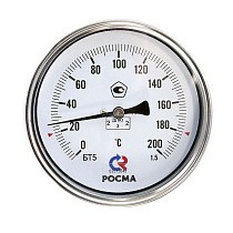  Термометр биметаллический РОСМА БТ-51.211, Ду 100, L 64, М20х1,5 осевой (923203230) со склада Проконсим в Казани