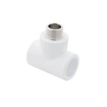 Тройники ПП DN 20-40 PN 25 комбинированные с наружной резьбой белые PlasticPro купить в Казани | "Проконсим"