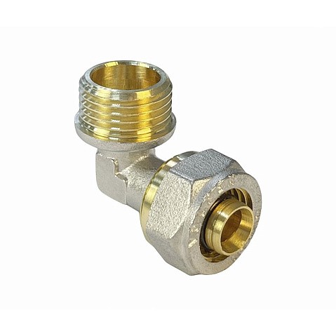 Угольник латунный для PEX труб 16-1/2'' PN 10 обжимной никелированный Valfex VF.352.N  купить в Казани | "Проконсим"