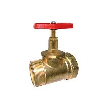  Клапан латунный пожарный прямой DN50 PN16 под газовый ключ муфта-штуцер Цветлит  со склада Проконсим в Казани