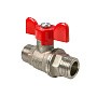 Кран латунный шаровой Valfex.219.NB1 11Б27фт1М DN 20 PN 40 никелированный штуцер-штуцер бабочка купить в Казани | "Проконсим"