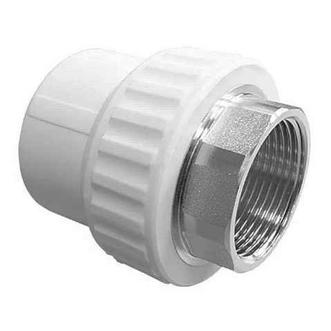 Муфта комбинированная ПП 40-1 1/4'' PN 25 под ключ с внутренней резьбой белая VALFEX  купить в Казани | "Проконсим"