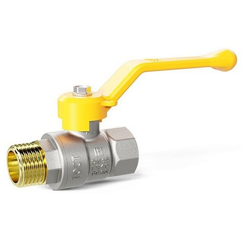 Кран латунный шаровой LD Pride GAS DN20 PN 40 никелированный рычаг муфта-штуцер купить в Казани | "Проконсим"