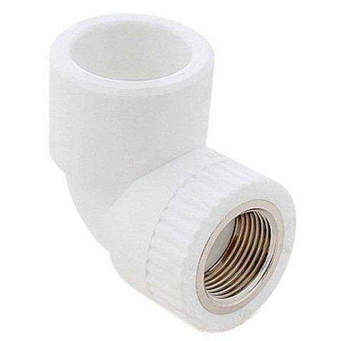 Угольник комбинированный ПП 20-1/2'' PN 25 с внутренней резьбой белый РТП 10790 купить в Казани | "Проконсим"