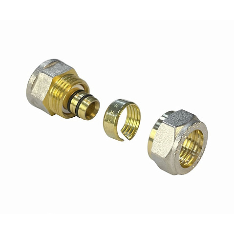 Муфта латунная для PEX труб 32-3/4'' PN 10 обжимная никелированная Valfex VF.302.N  купить в Казани | "Проконсим"